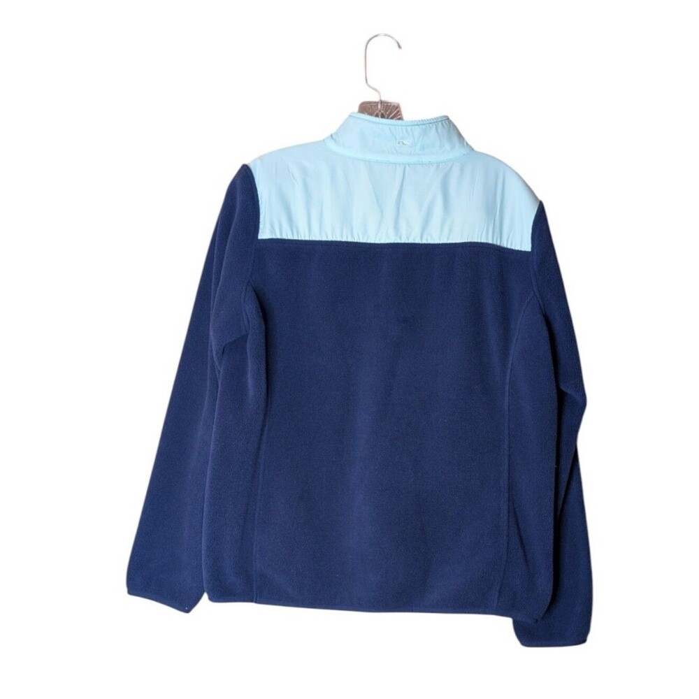Vineyard Vines Men's Medium Fleece Quarter Zip Pullover Blue Shep Shirt Large - Picture 2 of 7